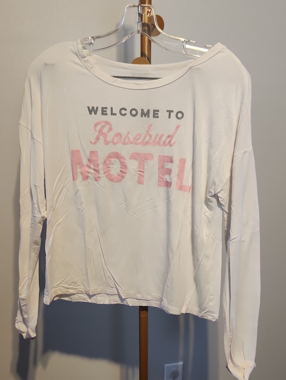 Rosebud Motel Graphic Long-Sleeve Tee - White/Pink